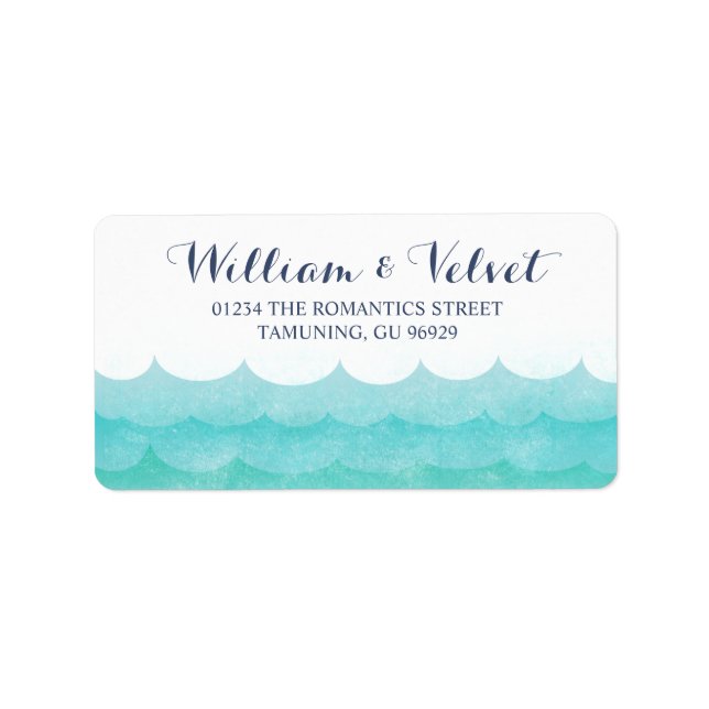 An Sea Nautical Wedels Labels Adressaufkleber (Vorne)