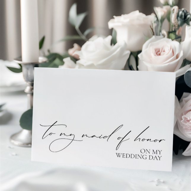 "An Trauzeugin an meinem Hochzeitstag"-Karte ("To Maid Of Honor On My Wedding Day" Message Card)