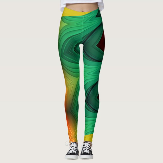 An unique cute multicolor "Ratti_Creative_Arts" Le Leggings (Vorderseite)