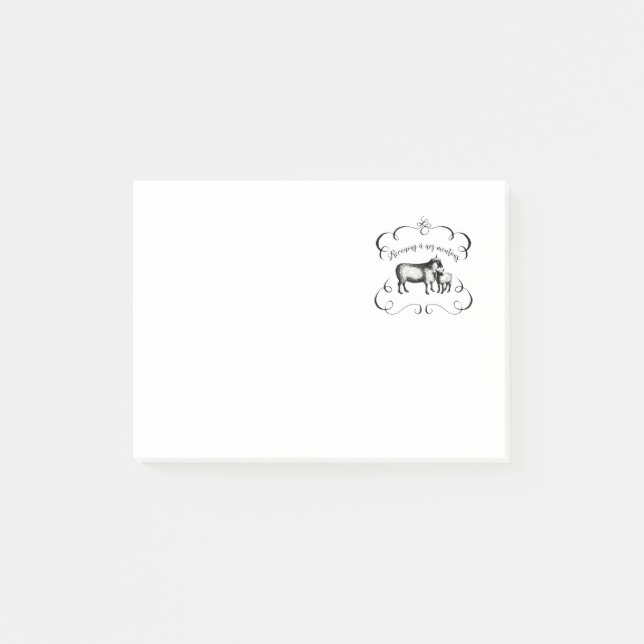 An unsere Schafe zurück gelangen - lustiger Post-it Klebezettel (Vorderseite)