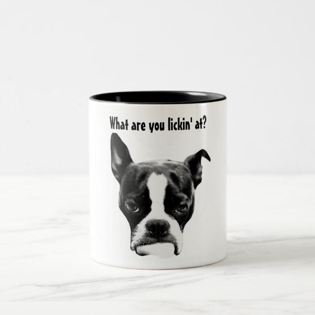 An was Sie lickin? Zweifarbige Tasse (Mittel)