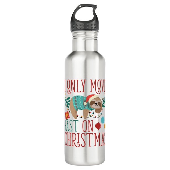 An Weihnachten bin ich nur am Weihnachtsanfang sch Edelstahlflasche (Vorderseite)