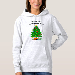 An Weihnachten geboren" Unisex Kapuzenpullover – T Hoodie