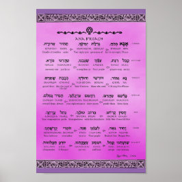 Ana b"Koach ~ Hebräisch ~ Englisch ~ Transliterati Poster