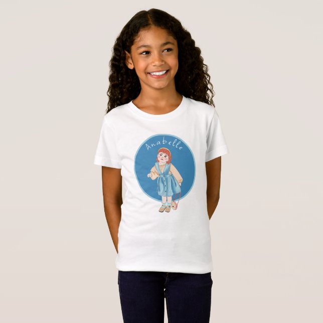 "Anabelle" Niedliches Mädchen Zeichnend Kinder T-Shirt (Vorne ganz)