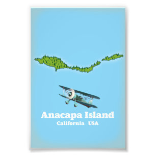 Anacapa-Insel Kalifornien USA Karte Fotodruck