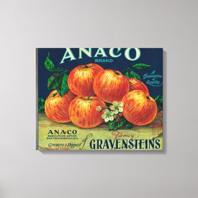 Anaco Apple Crate Label Leinwanddruck (Vorderseite)