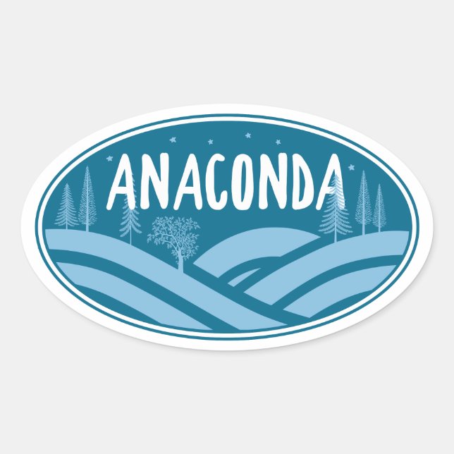 Anaconda Montana Außenbereich Ovaler Aufkleber (Vorderseite)