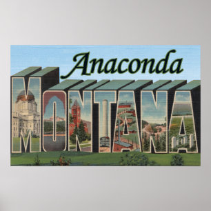 Anaconda, Montana - Große Briefmarkenszenen Poster