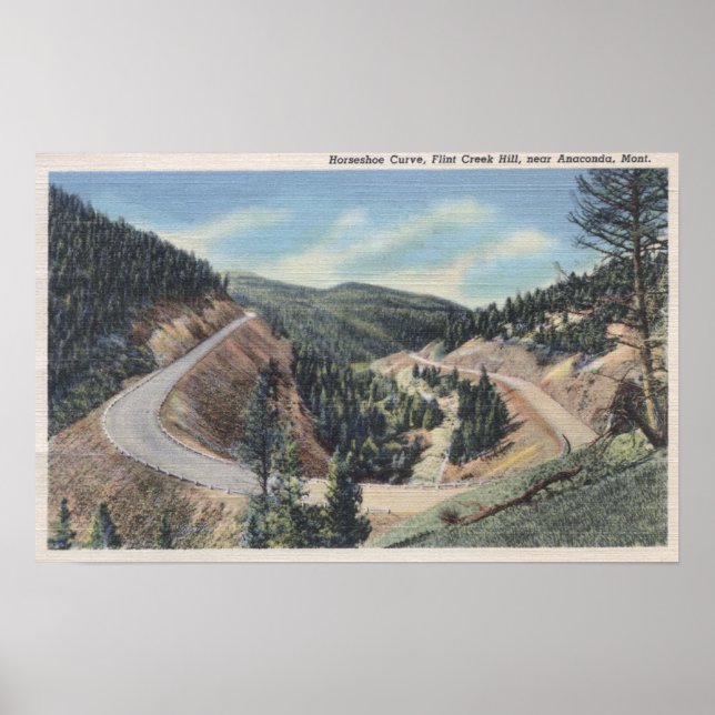 Anaconda, Montana - Horseshoe Curve Poster (Vorne)
