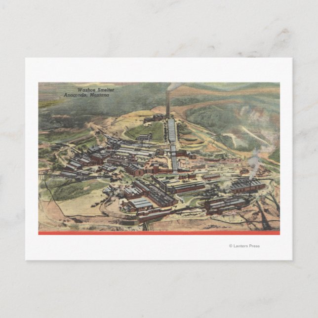 Anaconda, Montana - Washoe Smelter View von Postkarte (Vorderseite)
