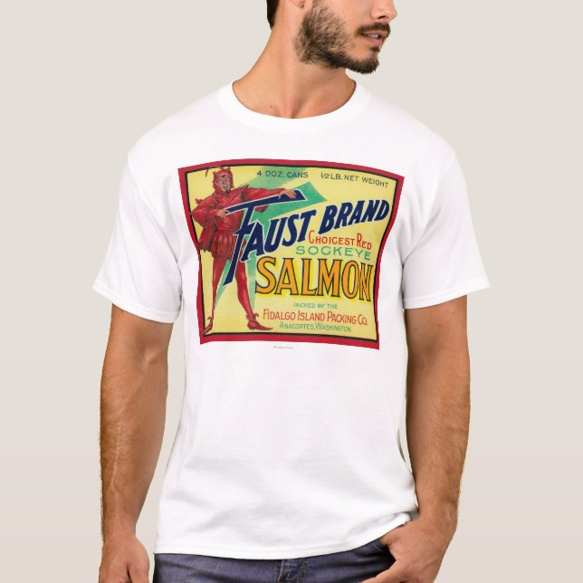 Anacortes, Washington- - Faustlachsfall-Aufkleber T-Shirt (Vorderseite)