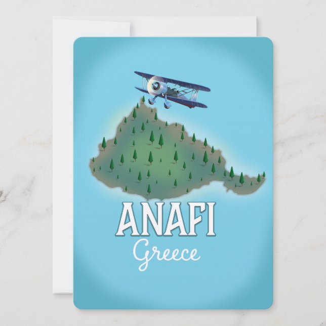 Anafi Island Griechenland Reiseplakat. (Vorderseite)