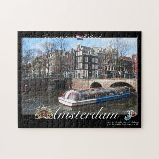 Anaglyph-Puzzle Amsterdams Holland 3D (Horizontal)