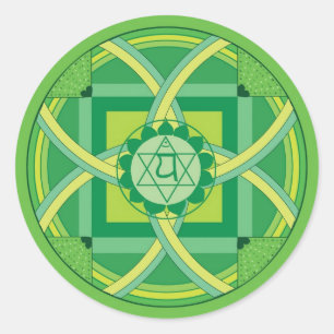 Anahata chakra Mandala Runder Aufkleber