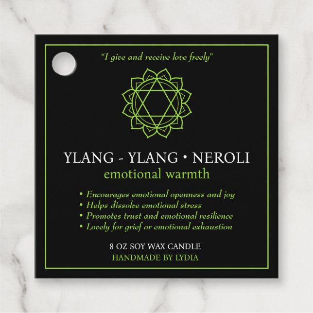 Anahata Heart Chakra Candle Label (Vorderseite)