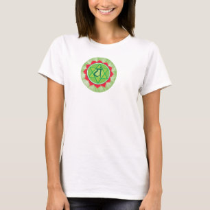 Anahata Heart Chakra Flowy Circle Top, White T-Shirt