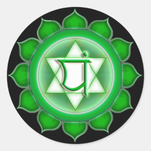 Anahata oder Herz des 4. Chakra Runder Aufkleber