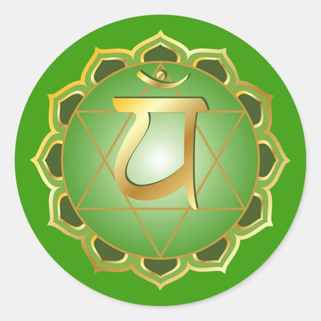 Anahata oder Herzchakra Runder Aufkleber (Vorderseite)