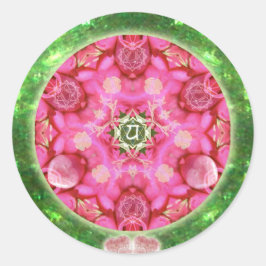 Anahata Rose Runder Aufkleber