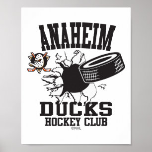 Anaheim Ducks Hockey Puck Burst Orange Offiziell  Poster