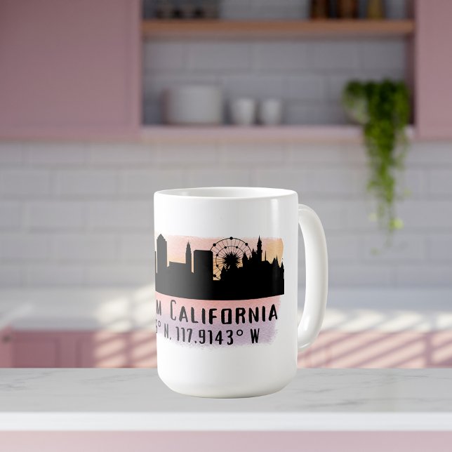 Anaheim Skyline Latitude und Länge Kaffeetasse (Von Creator hochgeladen)