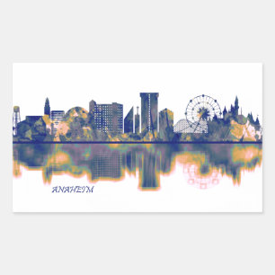 Anaheim Skyline Rechteckiger Aufkleber