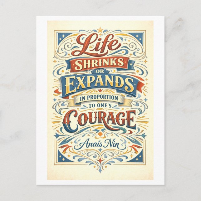 Anais Nin Courage Quotation  Postkarte (Vorderseite)