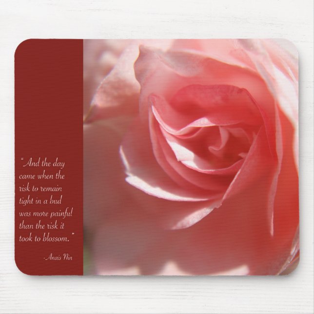 Anais Nin Quote Mousepad in Pink (Vorne)