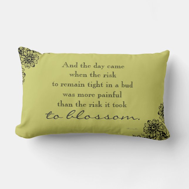 Anais Nin Risk Quote Throw Kissen (Vorderseite)