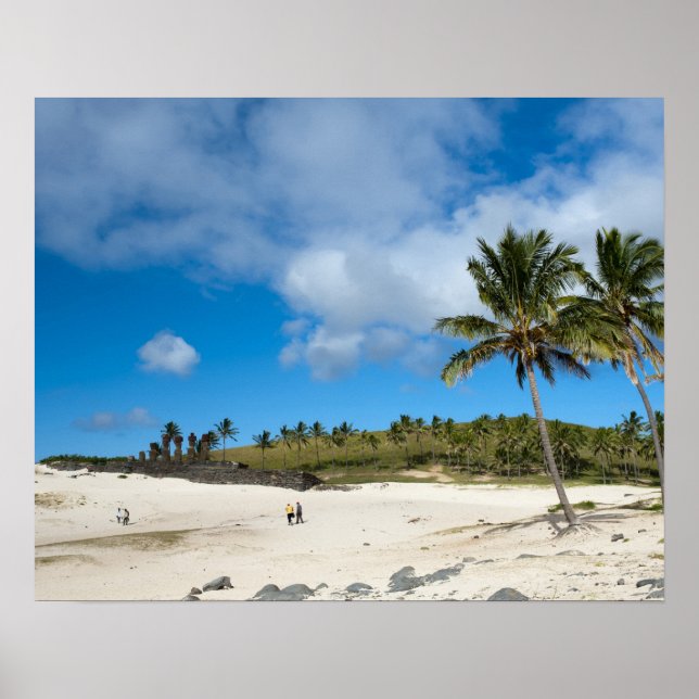 Anakena, Rapa Nui, Osterinsel, Chile Poster (Vorne)