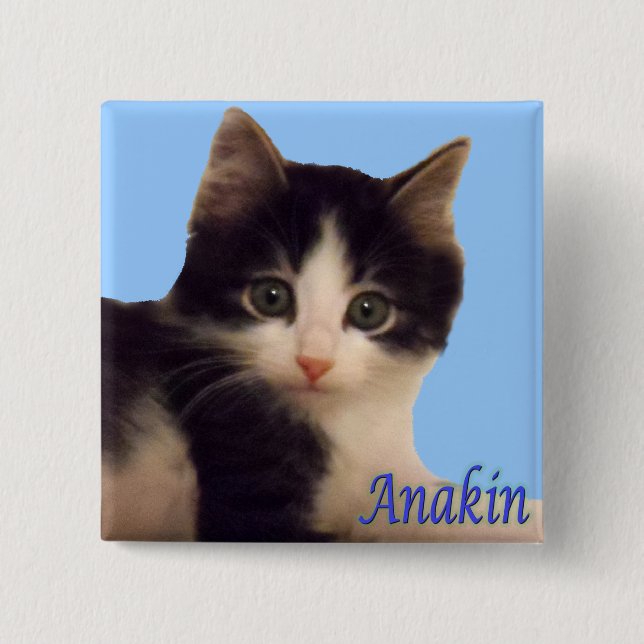 Anakin zwei mit Beinen versehenes Katzen-Logo, Button (Vorderseite)