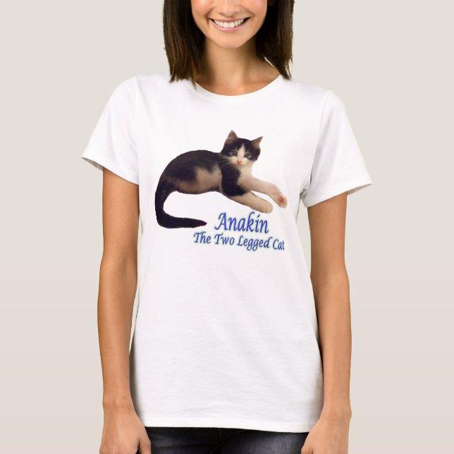 Anakin zwei mit Beinen versehenes Katzen-Logo, T-Shirt (Vorderseite)