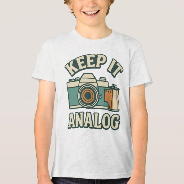 Analog behalten Tri-Blend shirt (Vorderseite)