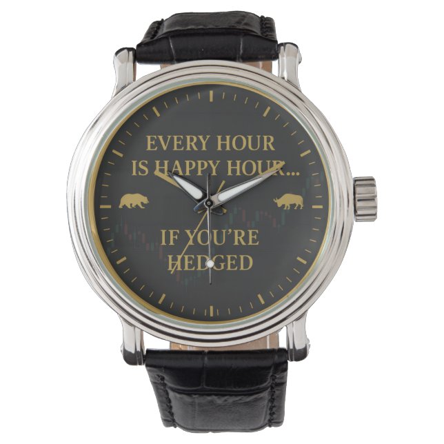 Analog-Beobachtung des Börsenhandels Armbanduhr (Vorderseite)