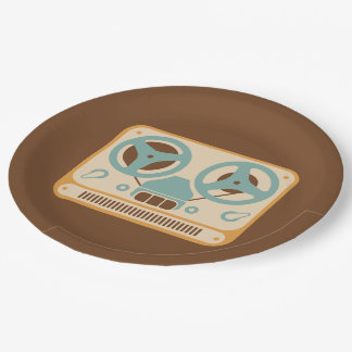 Analog-Design für Bandrekorder-Rollen Pappteller