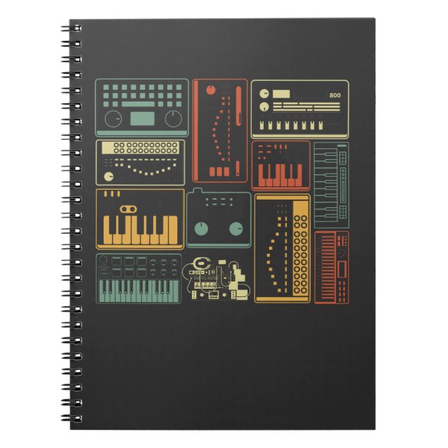 Analog Modular Synthesizer Music Producer-Tastatur Notizblock (Vorderseite)