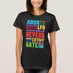 Analog Modular Synthesizer Words Techno Rave Syn T-Shirt