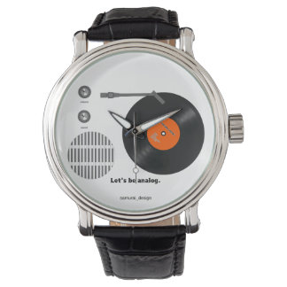 Analog record player armbanduhr