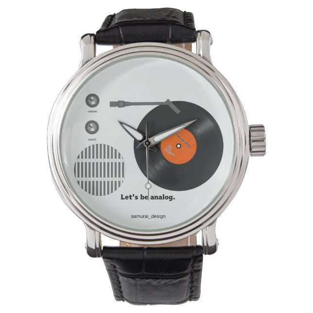 Analog record player armbanduhr (Vorderseite)