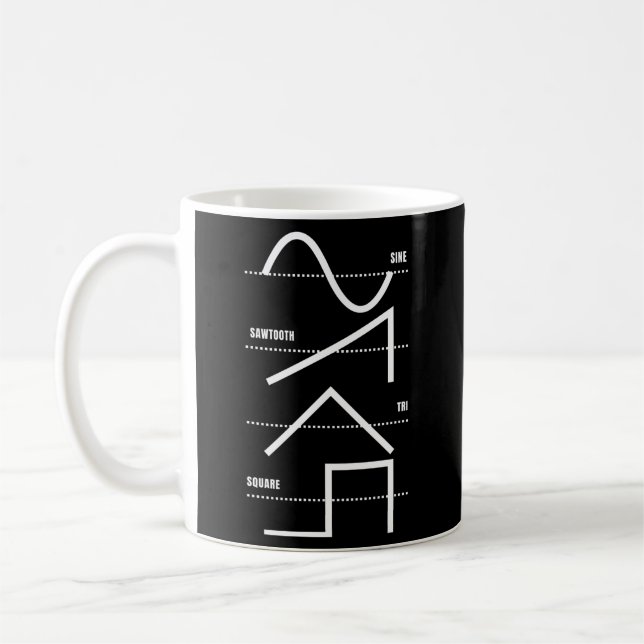 Analog Synthesizer Techno Waveform Synth Nerd Kaffeetasse (Links)