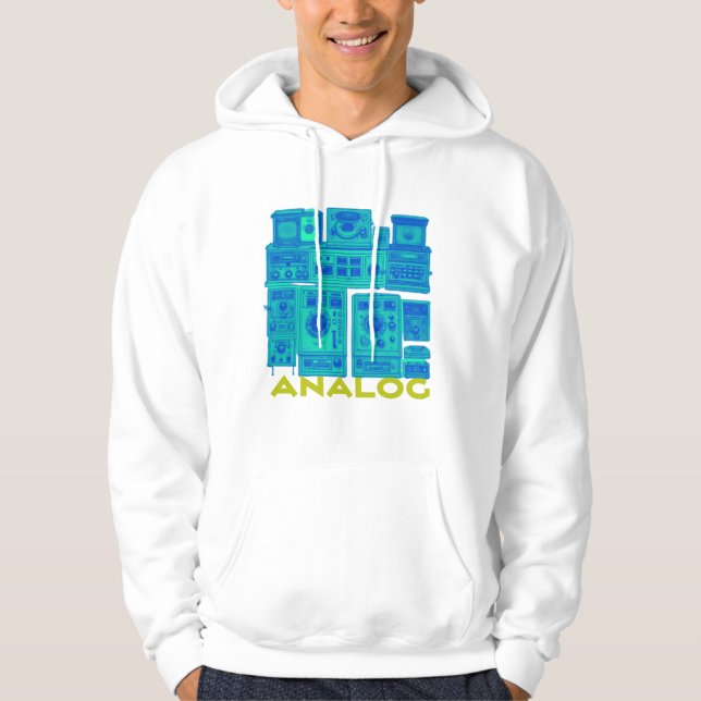 Analogvibes: Retro-Tech-Design Hoodie (Vorderseite)