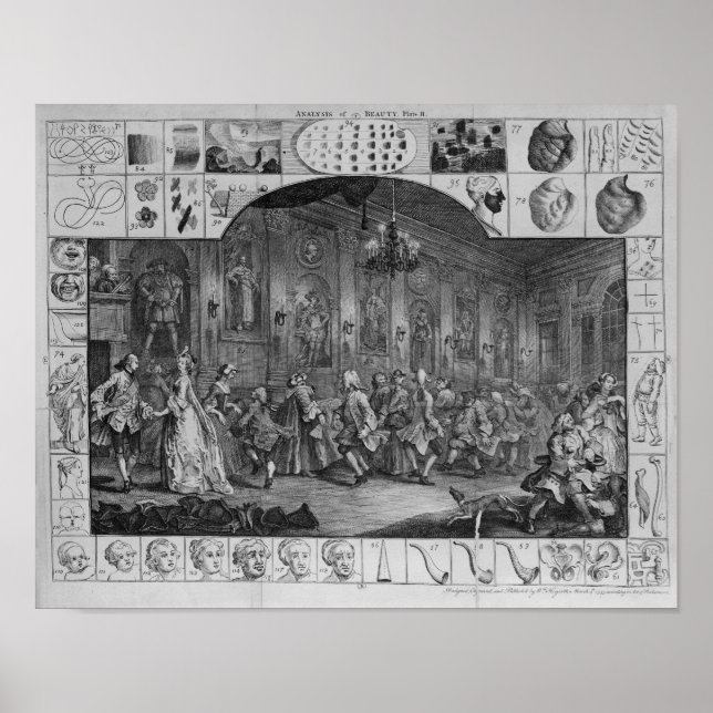 Analyse der Schönheit, Blatt II, 1753 Poster (Vorne)