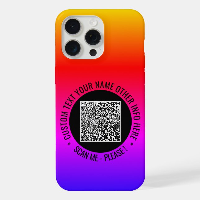 Analyse du code QR et coque iphone de texte person (Verso)