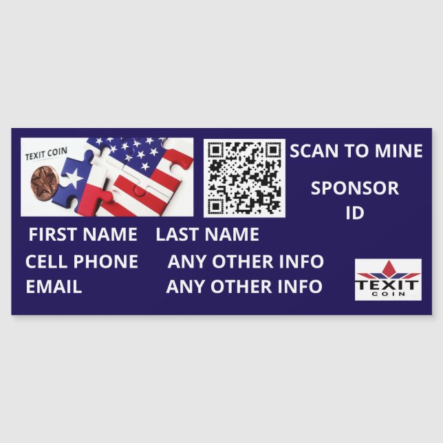 Analyse texitcoin pour mine QR Code Magnet (Devant)