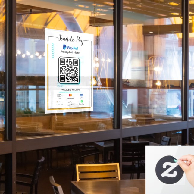 Analyser pour payer le panneau Entreprise | Paieme (Fenêtre du restaurant)