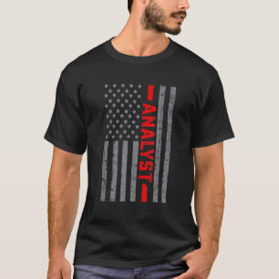Analytiker der amerikanischen Flagge US-Flagge Vin T-Shirt