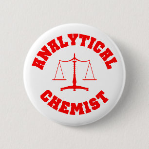 Analytischer Chemiker-Knopf (rot) Button