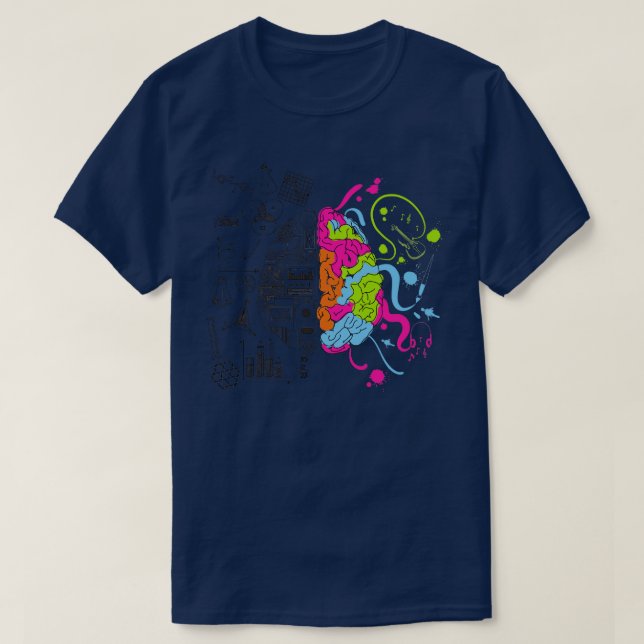 Analytisches und kreatives Gehirn T-Shirt (Design vorne)