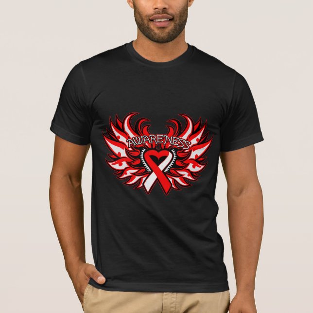 Anämie-Bewusstseins-Herz-Flügel T-Shirt (Vorderseite)